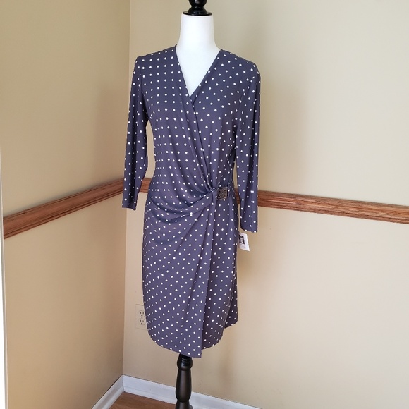 anne klein polka dot dress